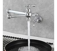 ZYCDP Rubinetto Cucina a Muro in Ottone Miscelatore Cucina Pieghevole con 2 Modalità Cromato