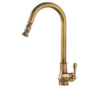 ZYCDP Rubinetto Cucina con Doccetta Estraibile Antico,Miscelatore Monocomando Rubinetto Cucina Con 2 Getti Girevole 360°,Miscelatore Monocomando per Lavello da Cucina,Acqua calda e fredda