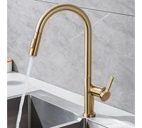 ZYCDP Rubinetto Cucina con Doccetta Estraibile Girevole 360 Miscelatore Cucina Calda e Fredda Oro Spazzolato