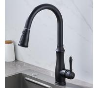 ZYCDP Rubinetto Cucina con Doccetta Estraibile Rubinetto Cucina Girevole 360 con 2 Moda Nero