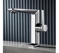 ZYCDP Rubinetto Da Bagno Moderno Monocomando Rubinetto Lavabo Monoforo Calda e Fredda Cromo