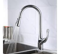 ZYCDP Rubinetto da Cucina con Doccetta Estraibile,2 Funzioni Miscelatore Cucina con Doccetta Estraibile,Girevole a 360° Estraibile Monocomando e Fredda e Calda Regolabile,cromo