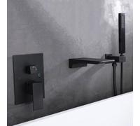 ZYCDP Rubinetto Doccia da Incasso A Cascata Rubinetto per Vasca da Bagno con Doccia Nero