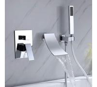 ZYCDP Rubinetto Doccia da Incasso Miscelatore Vasca da Bagno Cascata acqua Calda e Fredda Cromato