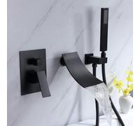 ZYCDP Rubinetto Doccia da Incasso Miscelatore Vasca da Bagno Cascata acqua Calda e Fredda Nero