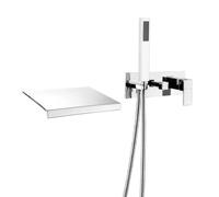 ZYCDP Rubinetto Doccia da Incasso Miscelatore Vasca da Bagno Cascata con Deviatore Rotante Cromato