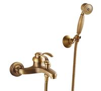ZYCDP Rubinetto Doccia da Muro Ottone Miscelatore per Vasca da Bagno con Doccetta Antico