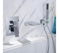 ZYCDP Rubinetto Doccia Incasso A Cascata Rubinetto per Vasca da Bagno Ottone con Doccia Cromato