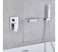ZYCDP Rubinetto Doccia Incasso A Cascata Rubinetto Vasca da Bagno acqua Calda e Fredda Cromato