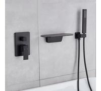 ZYCDP Rubinetto Doccia Incasso A Cascata Rubinetto Vasca da Bagno acqua Calda e Fredda Nero