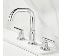 ZYCDP Rubinetto Lavabo Bagno 3 Fori con 2 Manopole Rubinetto Bagno Girevole a 360 Ottone Cromo