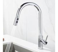 ZYCDP Rubinetto Lavabo Cucina Estraibile in Ottone Rubinetto Cucina Girevole 360 con 2 Moda Cromato