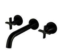 ZYCDP Rubinetto Lavabo Incasso con Maniglia a Croce Rubinetto Bagno Acqua Calda E Fredda Nero