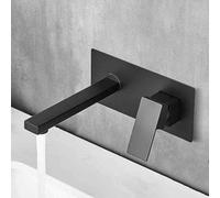 ZYCDP Rubinetto Lavabo Incasso Monocomando Miscelatore per Bagno Calda e Fredda in Ottone Nero