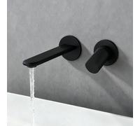 ZYCDP Rubinetto Lavabo Incasso Monocomando Rubinetto Bagno con 2 Modalità in Ottone Nero