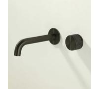 ZYCDP Rubinetto Lavabo Incasso Monocomando Rubinetto Lavandino Bagno a Muro in Ottone Nero