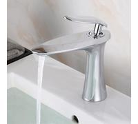 ZYCDP Rubinetto Lavabo Moderno Ottone Rubinetto Bagno Monocomando acqua Calda e Fredda Cromato