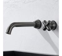 ZYCDP Rubinetto Lavandino Bagno Incasso Rubinetto Bagno Monocomando acqua Calda e Fredda Grigio Canna di Fucile
