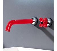 ZYCDP Rubinetto Lavandino Bagno Incasso Rubinetto Bagno Monocomando acqua Calda e Fredda Rosso