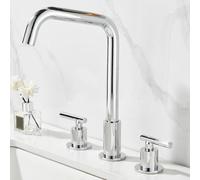 ZYCDP Rubinetto Lavandino Bagno Tre Fori Girevole a 360 Rubinetto Bagno acqua Calda e Fredda Cromo