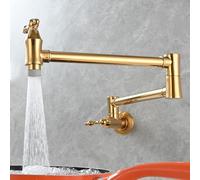 ZYCDP Rubinetto Lavandino Cucina a Muro con 2 Modalità Miscelatore Cucina Ottone Pieghevole Oro