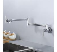 ZYCDP Rubinetto Lavandino Cucina a Muro con Manopole Rubinetto Lavello Solo acqua Fredda Cromato