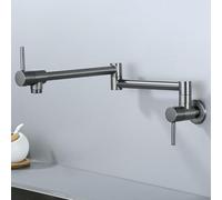 ZYCDP Rubinetto Lavello a Muro Pieghevole Miscelatore Cucina 2 Manopole Solo acqua Fredda Grigio Canna di Fucile