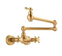 ZYCDP Rubinetto Lavello Cucina con 2 Manopole da Muro Miscelatore Cucina acqua Calda e Fredda Antico