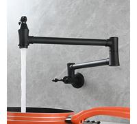 ZYCDP Rubinetto Lavello Cucina con 2 Manopole da Muro Rubinetto Cucina Solo acqua Fredda Nero