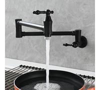 ZYCDP Rubinetto Lavello Cucina da Muro con 2 Modalità Miscelatore Cucina Pieghevole Nero