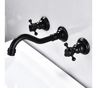 ZYCDP Rubinetto Lavello Incasso Vintage Rubinetto Bagno Lavabo Girevole A 360 In Ottone Nero