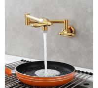 ZYCDP Rubinetto Per Cucina a Muro con 2 Modalità Rubinetto Lavabo Cucina Solo acqua Fredda Oro