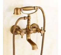 ZYCDP Rubinetto per Doccia da Muro 2 Manopole A Croce Miscelatore Vasca da Bagno Vintage Antico