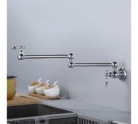 ZYCDP Rubinetto per Lavello Cucina a Muro Rubinetto Cucina con 2 Manopole acqua Fredda Cromato