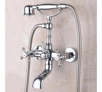 ZYCDP Rubinetto per Vasca da Bagno a Muro con Doccia Miscelatore Vasca da Bagno Vintage Cromo
