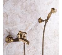 ZYCDP Rubinetto per Vasca da Bagno a Muro Miscelatore Vasca da Bagno Ottone con Doccia Antico