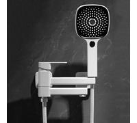 ZYCDP Rubinetto per Vasca da Bagno a Muro Monocomando Miscelatore Vasca da Bagno con Doccetta Bianco