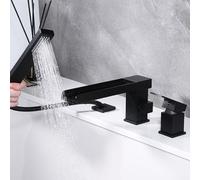 ZYCDP Rubinetto Vasca da Bagno 3 Fori A Cascata Miscelatore Vasca da Bagno Monocomando Nero