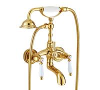 ZYCDP Rubinetto Vasca da Bagno con Doccetta 2 Manopole Miscelatore per Doccia con Deviatore Oro