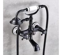 ZYCDP Rubinetto Vasca da Bagno con Doccetta 2 Manopole Rubinetto Doccia da Muro Vintage Antico Antico