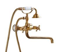ZYCDP Rubinetto Vasca da Bagno con Doccetta 2 Manopole Rubinetto Doccia in Ottone Antico
