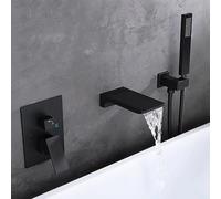 ZYCDP Rubinetto Vasca da Bagno con Doccetta Miscelatore Doccia Incasso A Cascata in Ottone Nero