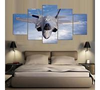 ZYCHKRL Set Quadri Pronti Da Appendere 5 Pannelli Canvas Quadri F-35 caccia militare Quadri Moderni Soggiorno Grandi Poster 5 Pannelli Per Arredare Casa Regalo