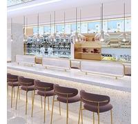 ZYCHSJXA Divisorio per la Privacy - Pannelli divisori per bancone, per ristoranti, con Piano in Vetro temperato, Confezione da 1 (Colore: Oro, Dimensioni: 1,3 m x 30 cm)