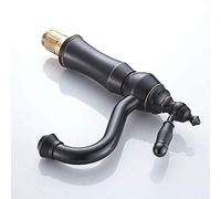 ZYCHSJXA Rubinetto Miscelatore in Rame Pieno, Rubinetto retrò, Acqua Calda e Fredda, lavabo, Corpo valvola Miscelatore per lavabo, lavabo, Stile Europeo, Nero, Antico, Bagno, Acqua, è così