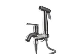 ZYCHSJXA Rubinetto per Bagno a Due Vie con 1 Ingresso e 2 uscite, con Supporto per doccetta Bidet e interfaccia G1/2 per Tubo Flessibile, Accessori per rubinetti WC (Argento)