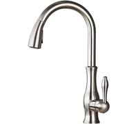 ZYCHSJXA Rubinetto per lavello da Cucina con doccetta Estraibile, Moderno, monocomando, beccuccio Girevole a 360°, Miscelatore Acqua Calda e Fredda - Oro (Cromo)