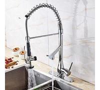 ZYCHSJXA Rubinetto per lavello da Cucina, Ideale per Bar, Stile Rustico o Commerciale, con Doppio Miscelatore monocomando di Lusso e Staffa di Montaggio, Acqua Calda e Fredda (Nero Opaco).