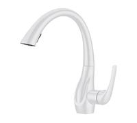 ZYCHSJXA Rubinetto per lavello da Cucina per Bar, Stile Rustico, Commerciale, in Ottone, Rubinetto monocomando Estraibile Argento, Miscelatore Girevole a 360 Gradi Crane (Nero)