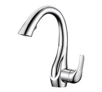 ZYCHSJXA Rubinetto per lavello da Cucina per Bar, Stile Rustico, Commerciale, in Ottone, Rubinetto monocomando Estraibile Argento, Miscelatore Girevole a 360 Gradi Crane (Nero)